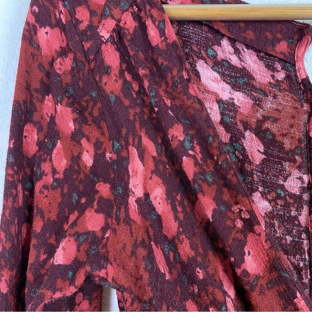 Free People Red Floral All The Right Ruffles Playsuit Romper